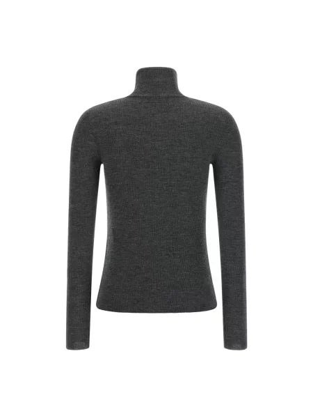 Sweter z golfem Max Mara wełniany do golfa szary