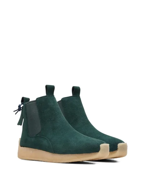 Велурени боти тип челси Clarks Originals зелено