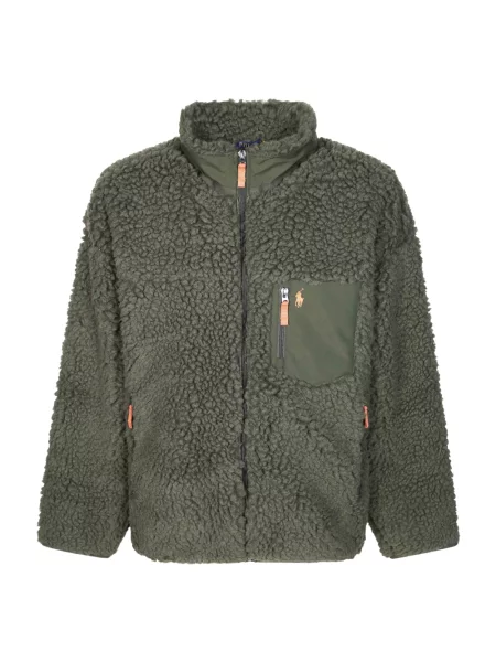 Dzianinowa bluza z kapturem Polo Ralph Lauren z kapturem zielona