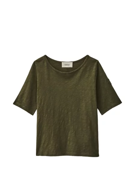 Tricou Ba&sh cu decolteu rotund verde