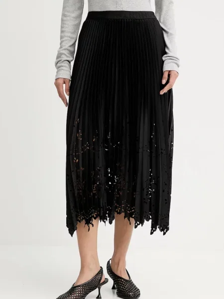 MUNTHE fustă RUSTALI midi evazați negru