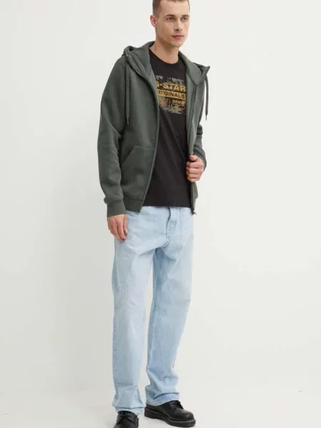 Кофта G-Star Raw з капюшоном однотонна
