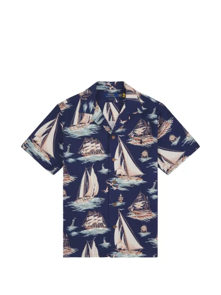 Cămașă Polo Ralph Lauren cu imagine din țesătură twill verde