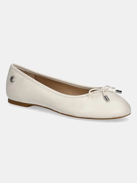 Usnjene balerinke Lauren Ralph Lauren Jayna bež