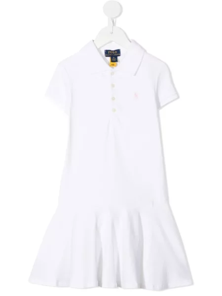 Sukienka koszulowa dziecięca Polo Ralph Lauren biała