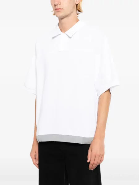 Tricou polo System alb
