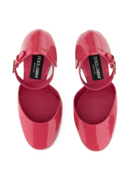 Pantofi cu toc Dolce & Gabbana din piele cu platformă roz