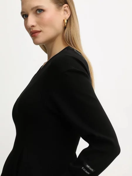 Платье мини Armani Exchange клеш черное