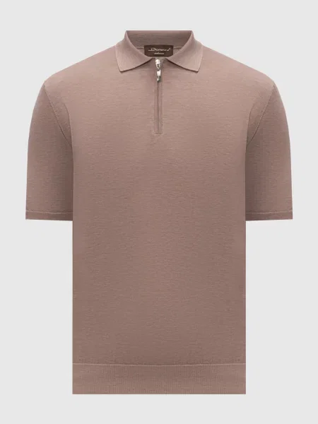 Поло з шовком Doriani Cashmere коричневе