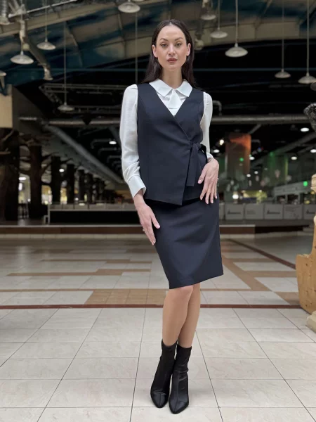 Спідниця міді CAT ORANGE темно-синій бавовна/віскоза синя