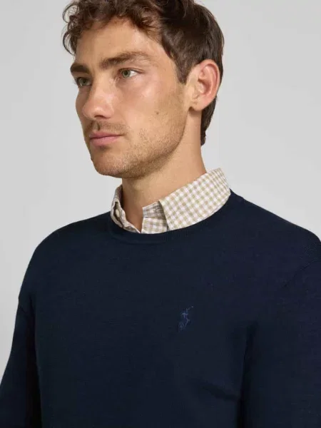 Polo Ralph Lauren sweter wełniany granatowy lekki niebieski