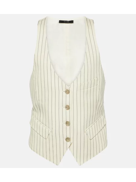 Vestă Tom Ford de lână cu dungi bej