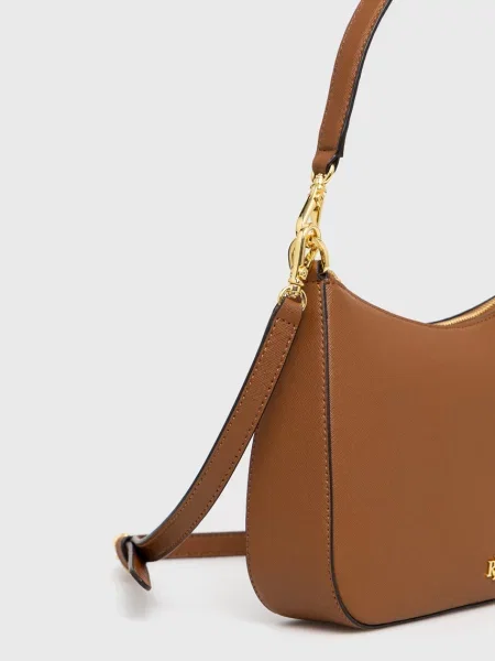 Шкіряна сумочка Lauren Ralph Lauren коричневий