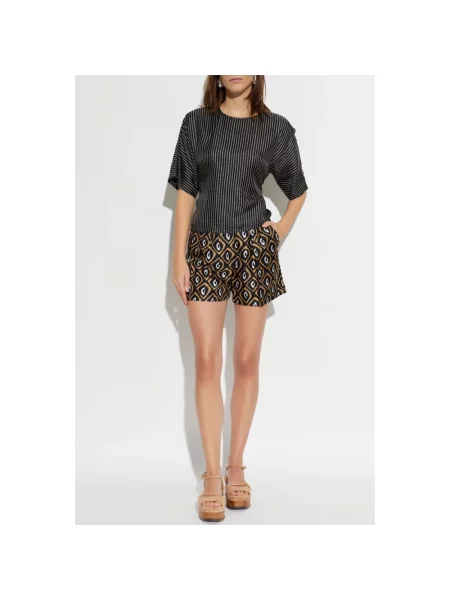 Lniane szorty Max Mara czarne