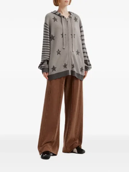 Pantaloni Mini Cream cu cordon maro