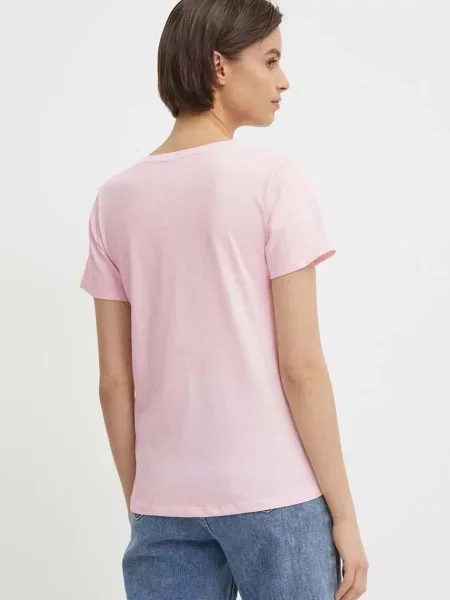 Pepe Jeans tričko LORETTE V NECK růžové