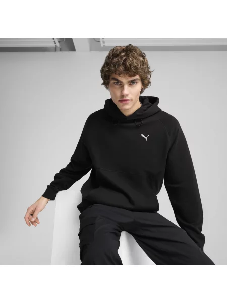 Bluza z kapturem o luźnym kroju PUMATECH DELTAKNIT czarna