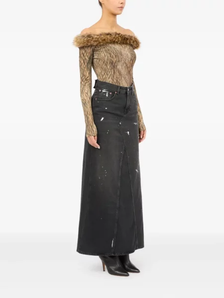 Džinsinis sijonas Mm6 Maison Margiela juoda