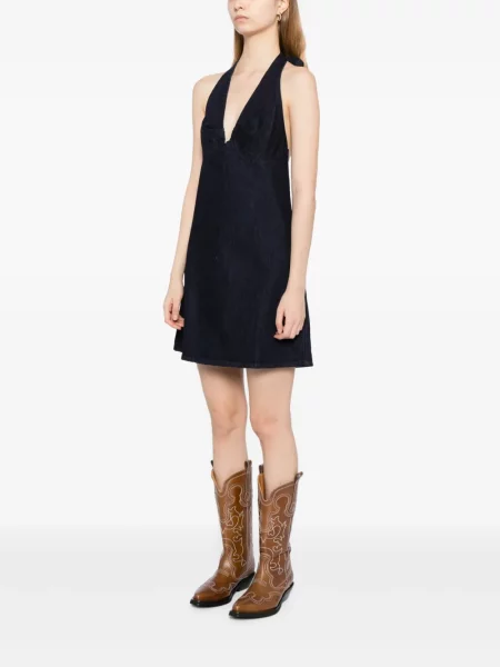Rochie din denim Free People de costum albastru