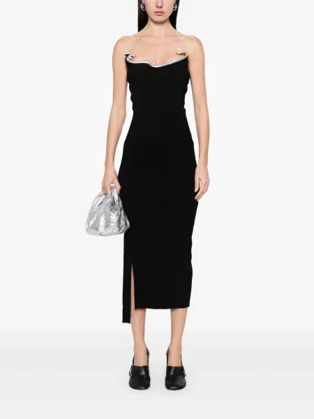 Fustă midi Victoria Beckham negru