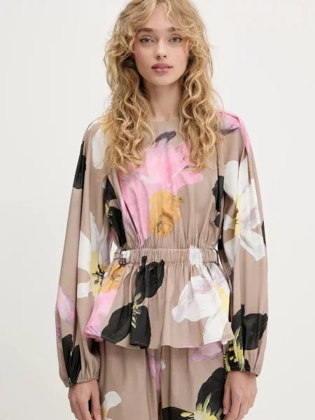 Блузка Stine Goya візерунок бежевий