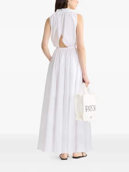 Rochie maxi Patou cu gât halter de costum alb