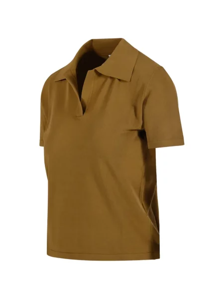 Tricou Roberto Collina cu decolteu în V maro