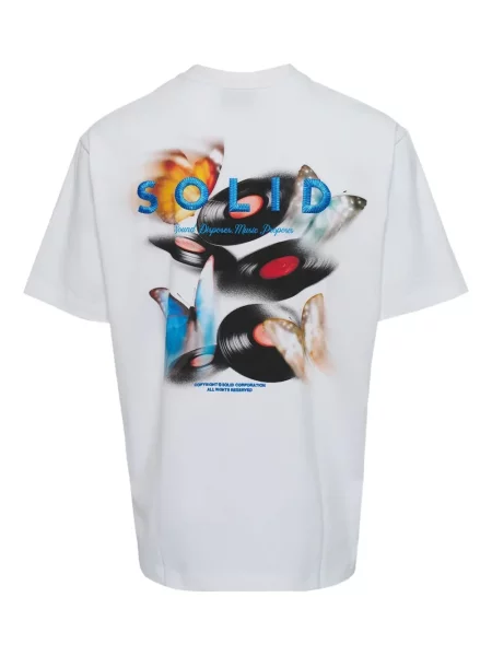 Grafic tricou Solid Homme cu imagine alb