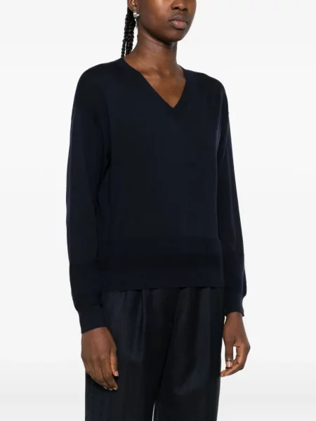 Pulover Eleventy cu decolteu în V albastru