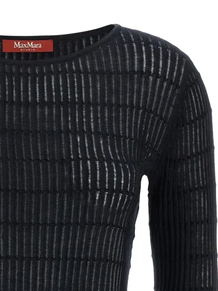 Pulover Max Mara cu nervuri albastru