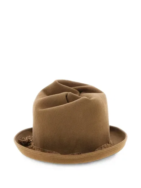 Căciulă Yohji Yamamoto asimetrică maro