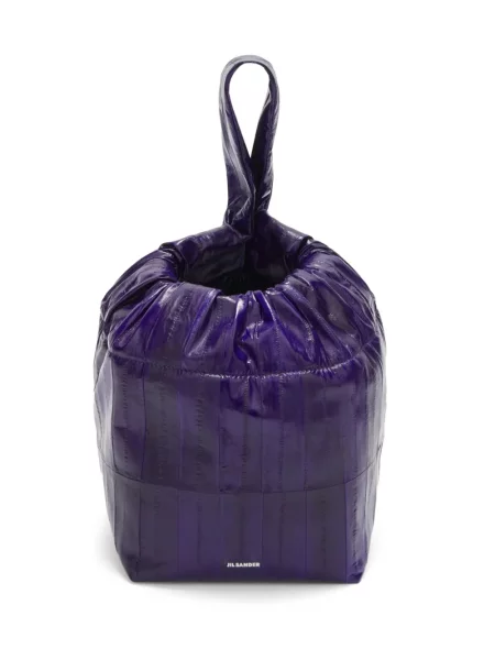 Geantă plic Jil Sander cu autograf cu cordon violet