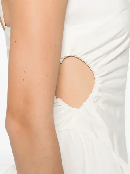 Rochie midi Occleus până la genunchi de costum alb