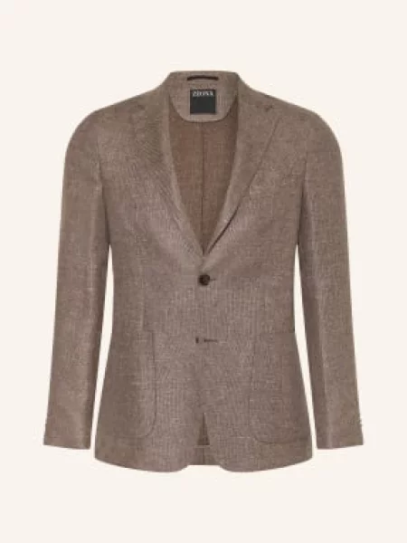 Zegna Sako Drop 7 Extra Slim Fit hnědá