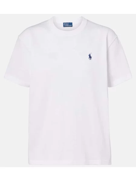 Tricou Polo Ralph Lauren din jerseu alb