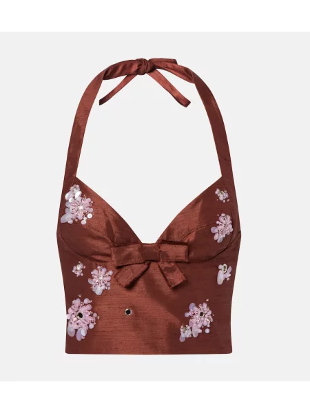 Top Shushu/tong cu gât halter maro
