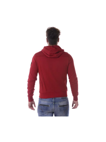 Bluza z kapturem Armani Jeans z kapturem czerwona