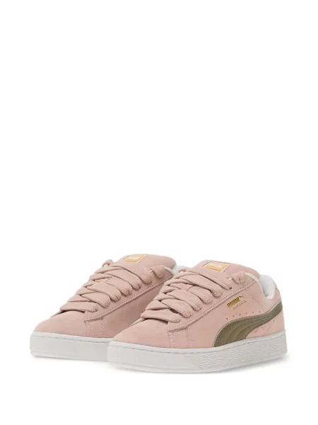 Sneakerși Puma Suede cu șireturi din piele de căprioară roz