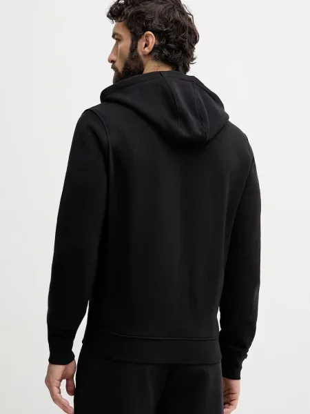 Guess bluza rozpinana z kapturem z bawełną czarna