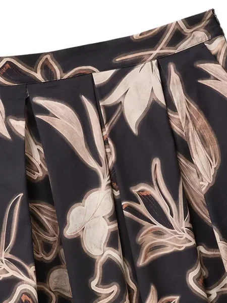 Fustă midi Benetton cu model floral cu imagine negru