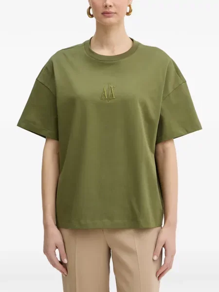 Tricou Armani Exchange cu broderie verde