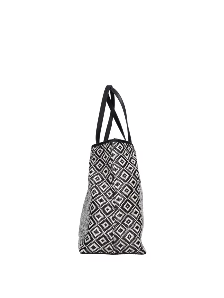 Lniana wielobarwność torebka Guess czarna