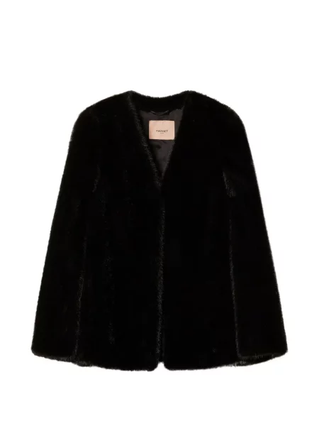 Blană artificială geacă Twinset negru