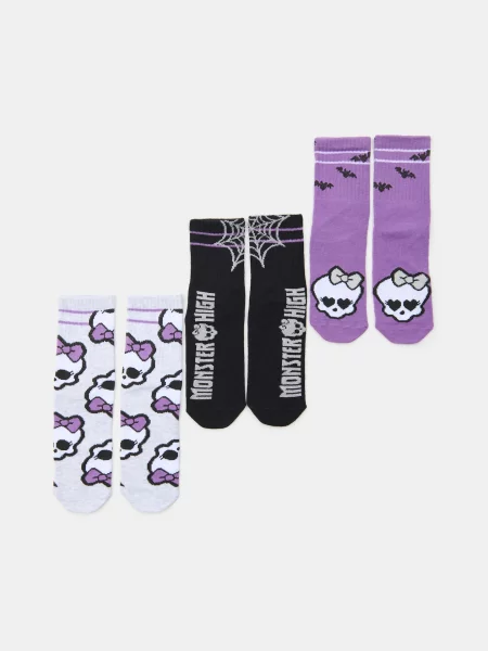 Sinsay Dlouhé ponožky s bavlnou 3 ks Monster High vícebarevná