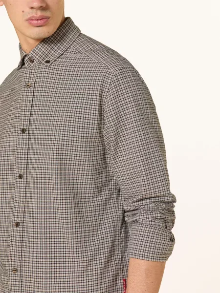 Joop! Jeans Košile Heli Comfort Fit hnědá bílá