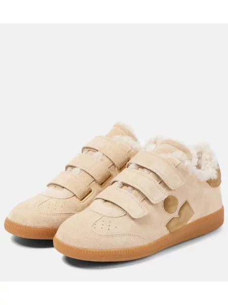 Sneakerși Isabel Marant din piele maro