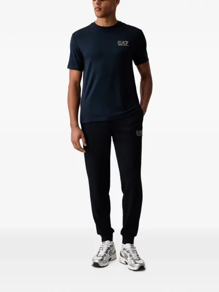 Бягане панталон Ea7 Emporio Armani с автограф черно