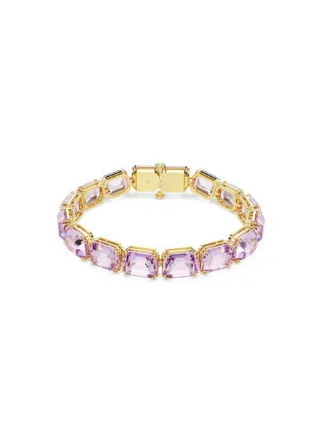 Lniana bransoletka Swarovski żółta