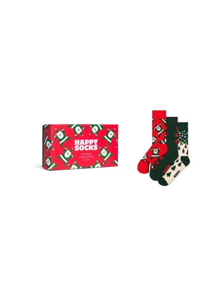 Happy Socks Șosete Santa bej / verde pin / roșu alb