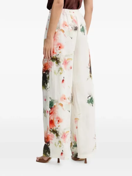 Pantaloni Silvian Heach cu model floral alb